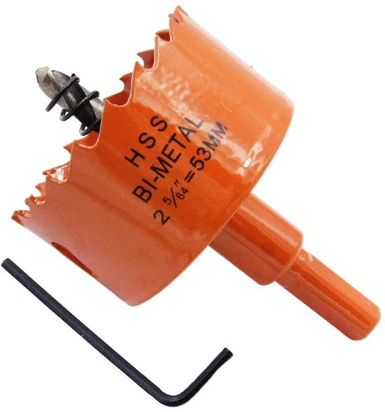 Borassa 53 mm - Bora in legno e plastica - Elevata capacità di taglio - Arancione - Duraturo e affilato - Per uso professionale - Ge...