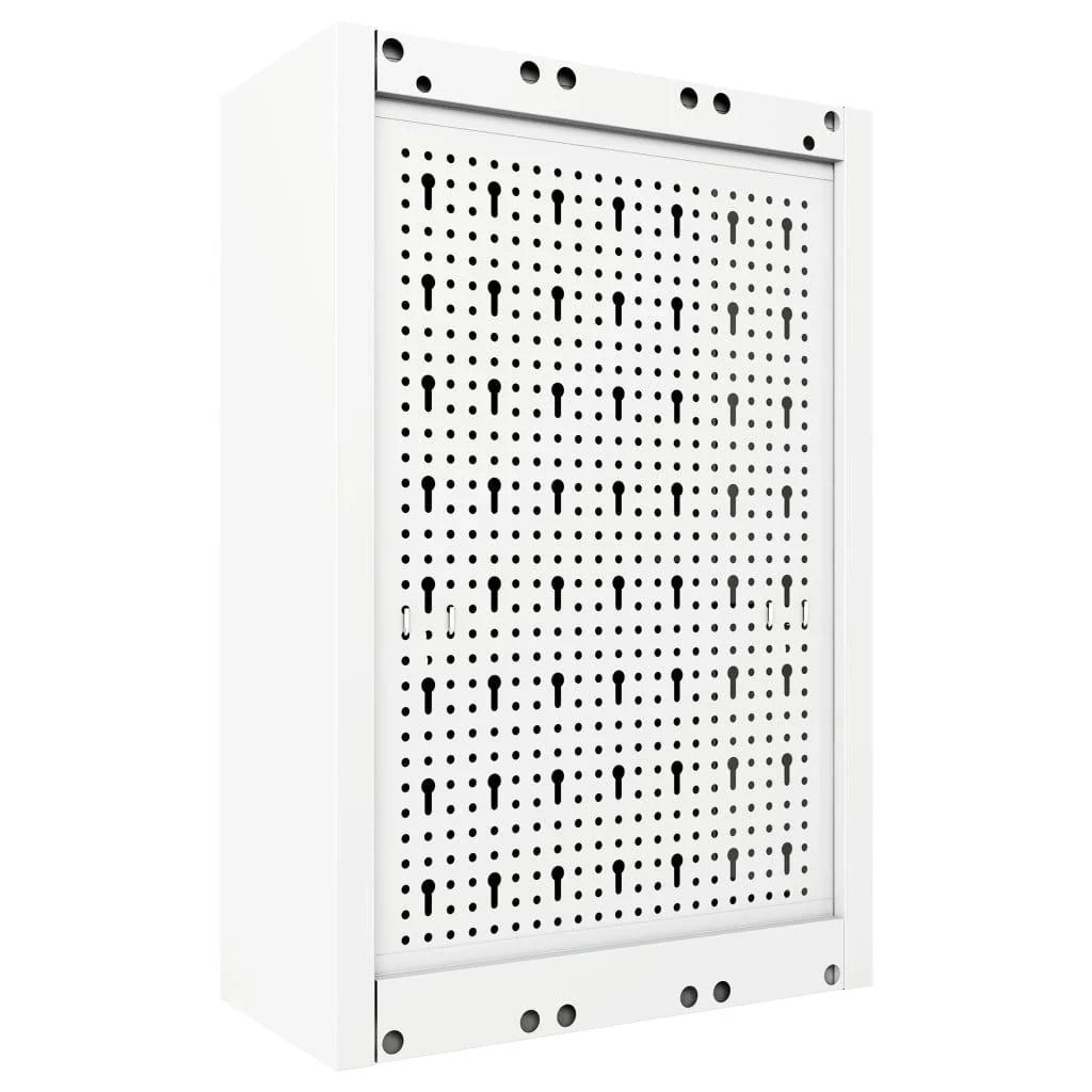 Mobiletto portautensili da parete organizer per utensili mobiletto portaoggetti portautensili da officina stile industriale metallo 60 cm grigio e nero 02_0003807