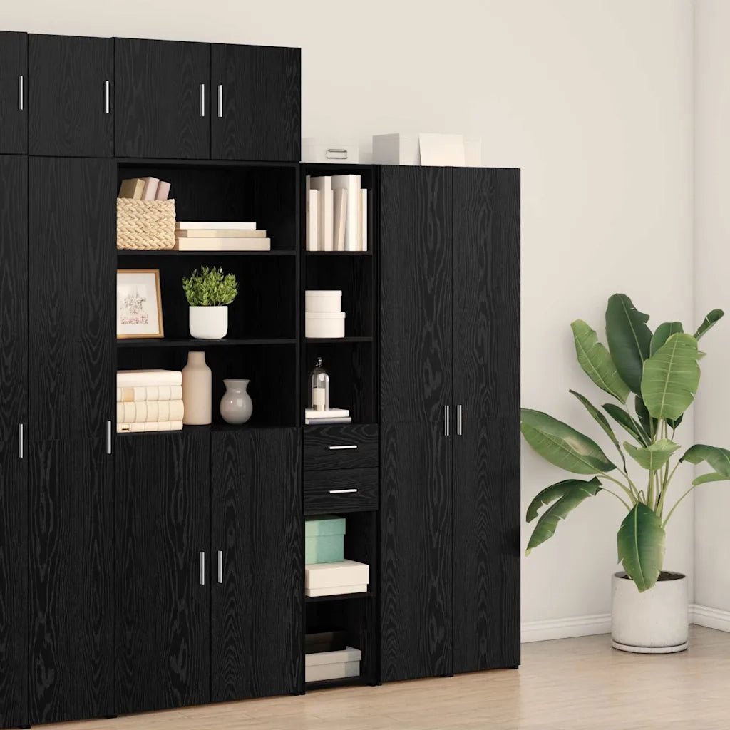 Libreria con cassetto Rovere Nero 30 x 42.4 x 185.2 cm 868741