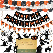 Decorazione per Halloween - Decorazione per finestra per Halloween Slinger di decorazione per Halloween Banner di Halloween per "Trick or Treat" Decorazioni da appendere per interni