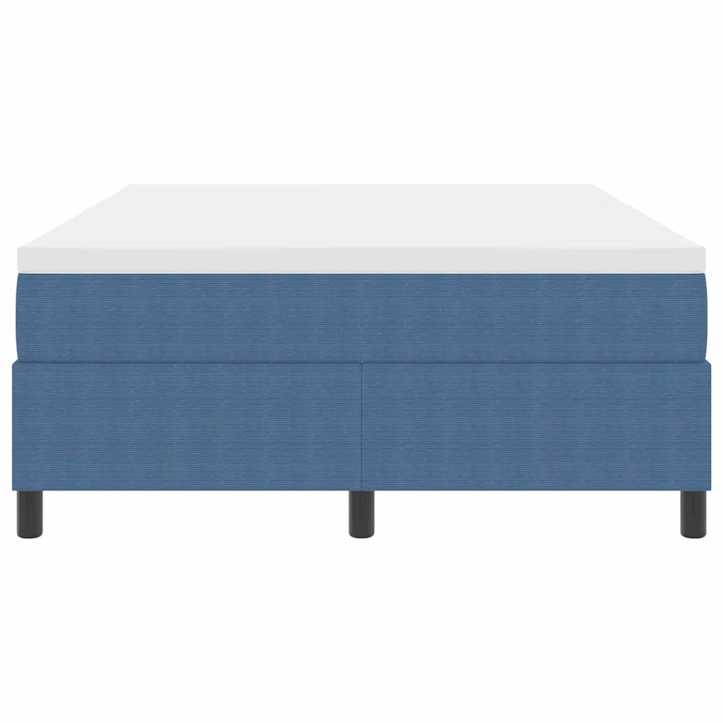 Letto a molle Blu e Bianco 140 x 190 cm Tessuto in Cords 3337465