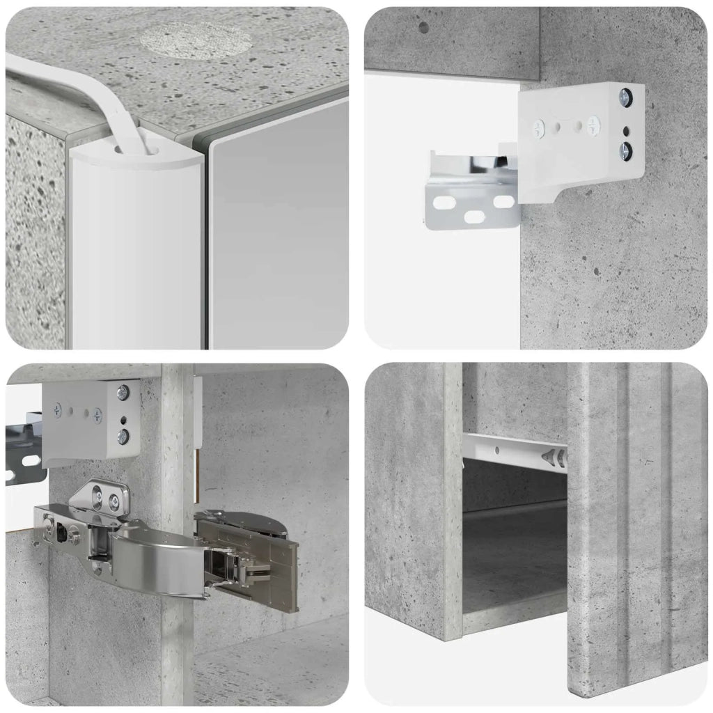 Set di Armadi da Bagno 4 pcs Grigio Cemento 3406666