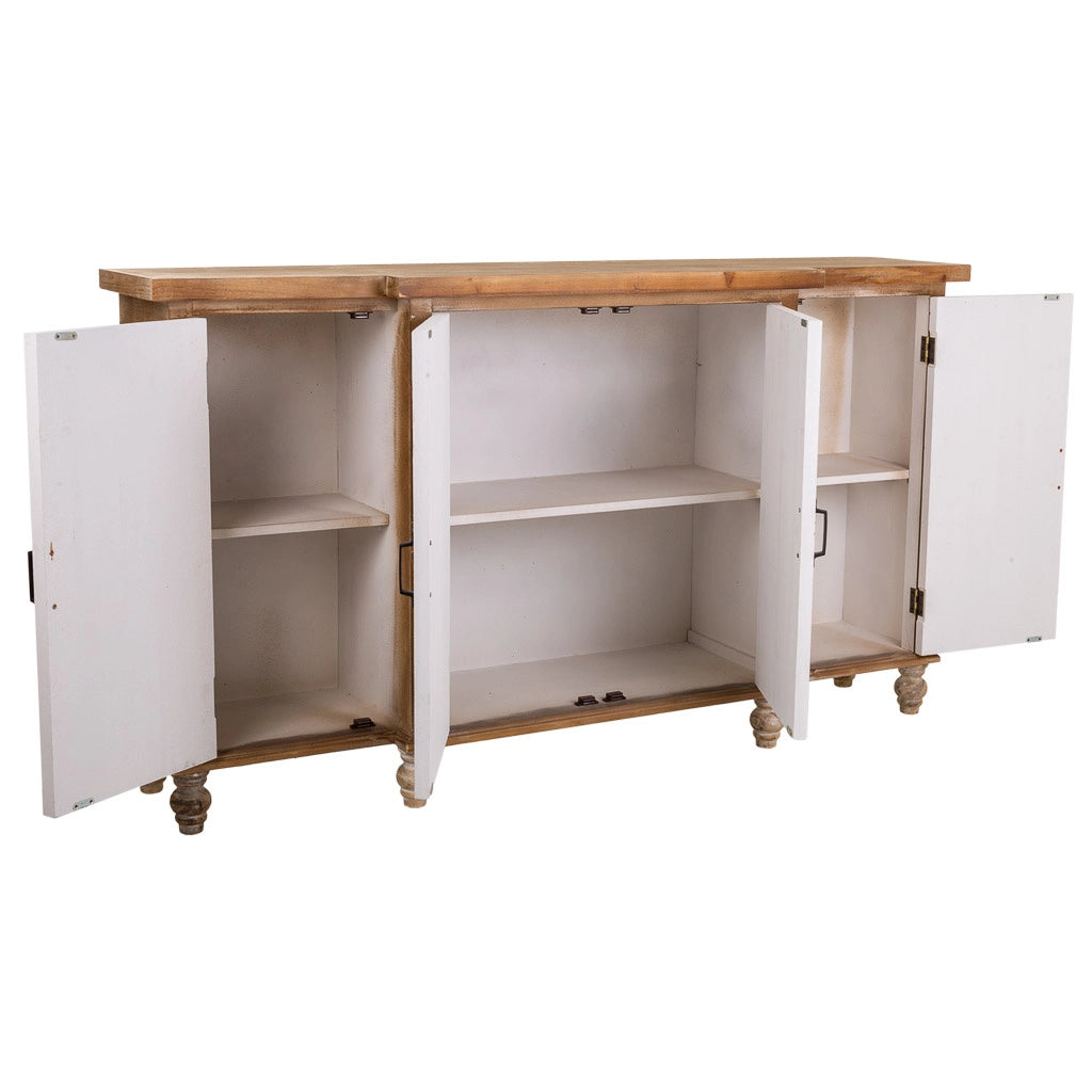 Credenza in legno intagliato marrone 154x35x87h