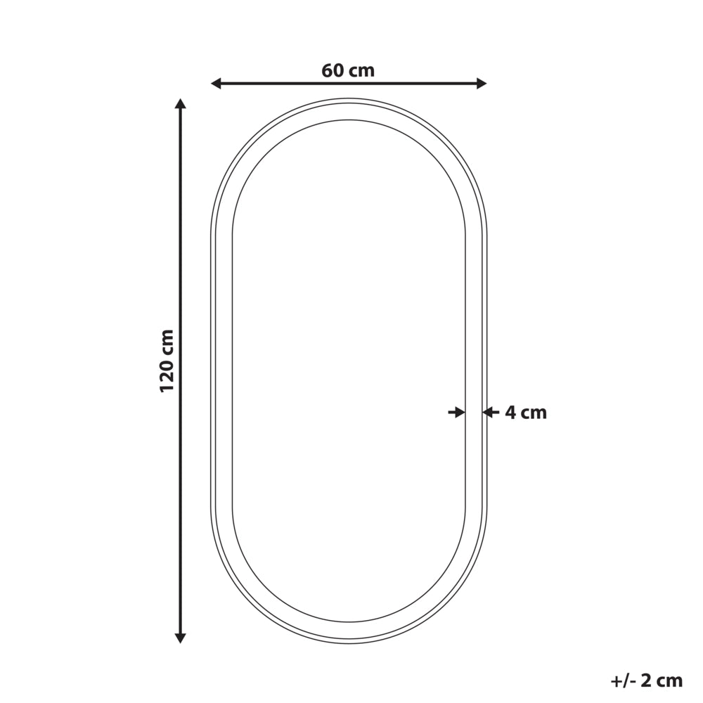 Specchio da parete a LED 120 x 60 cm, moderno e contemporaneo, per bagno, toeletta e camera da letto