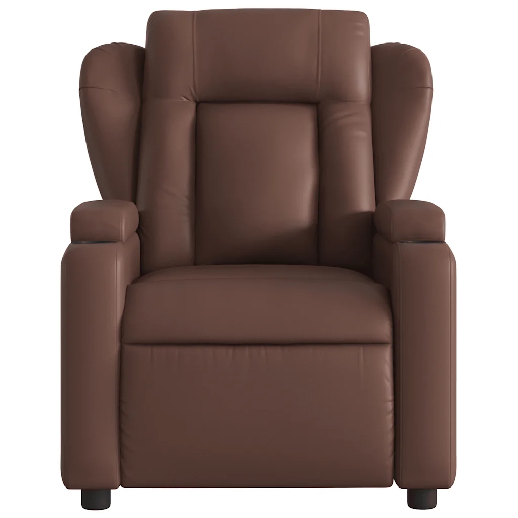 vidaXL Poltrona Reclinabile Elettrica Marrone in Similpelle