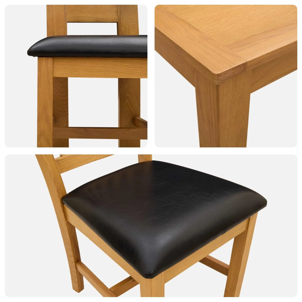 Set da pranzo 3 pz Nero Legno di Quercia Massello 3430325