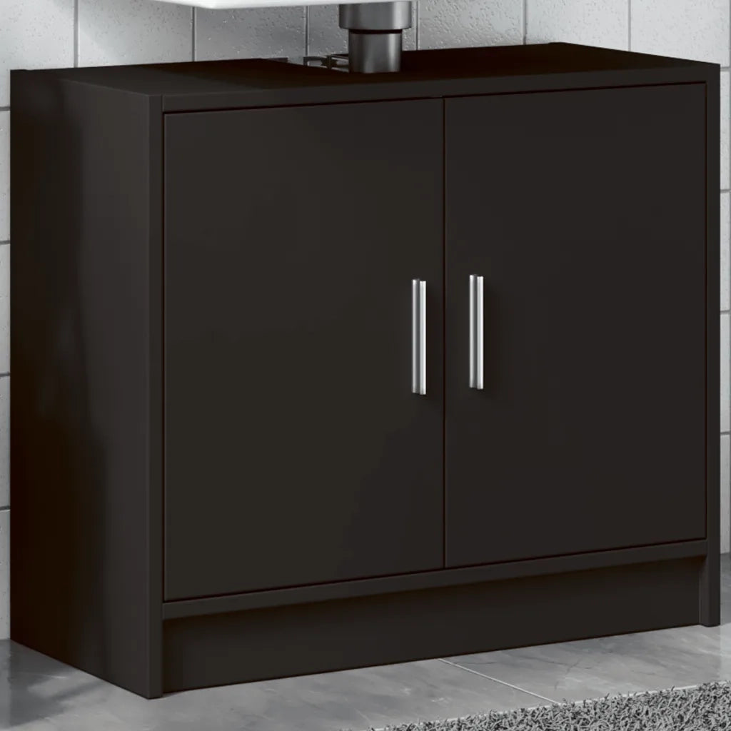 Mobile Lavabo | Armadio Lavabo Nero 63x29x55 cm in Truciolato