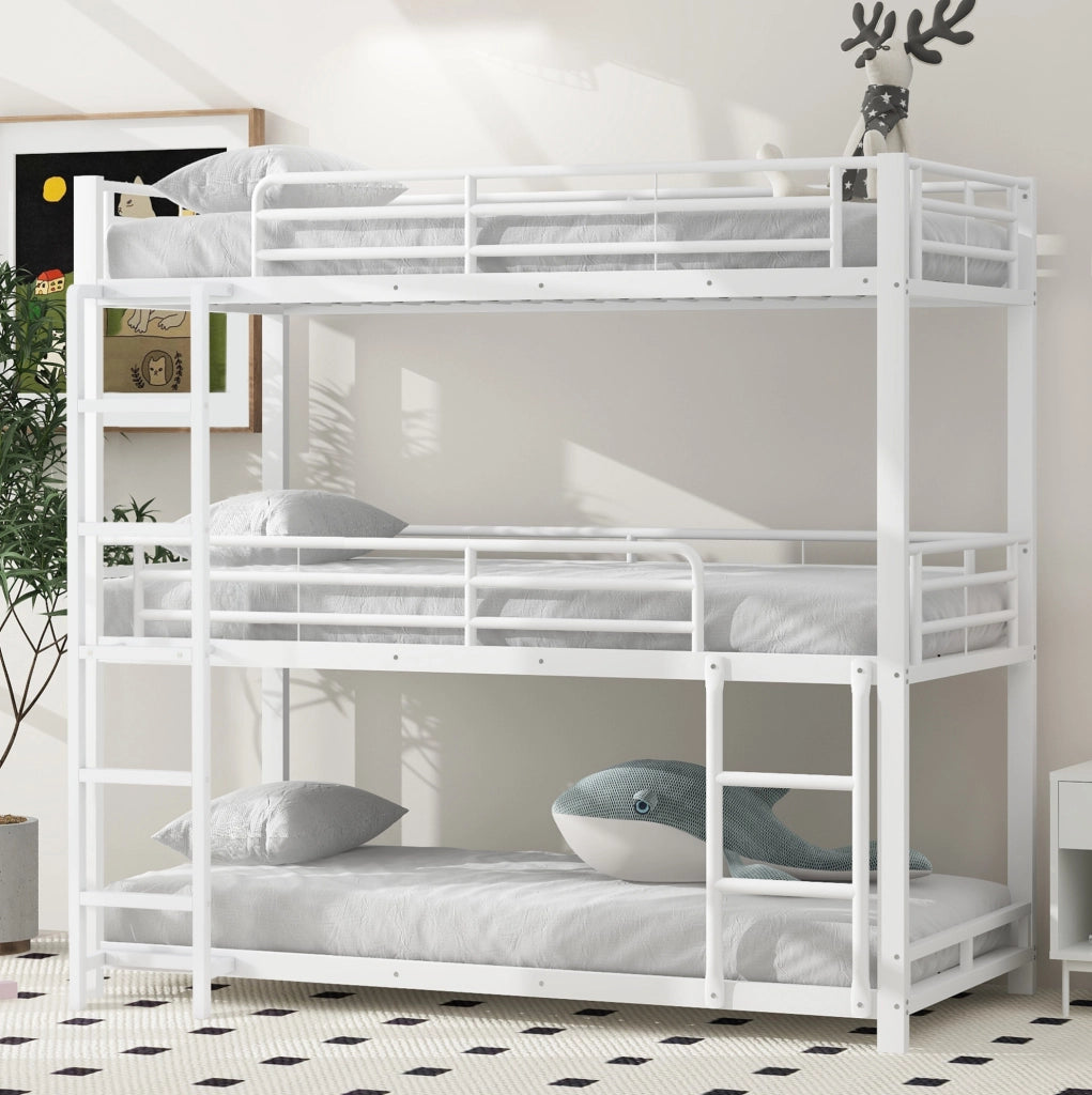Letto a castello triplo in metallo 90x200 cm