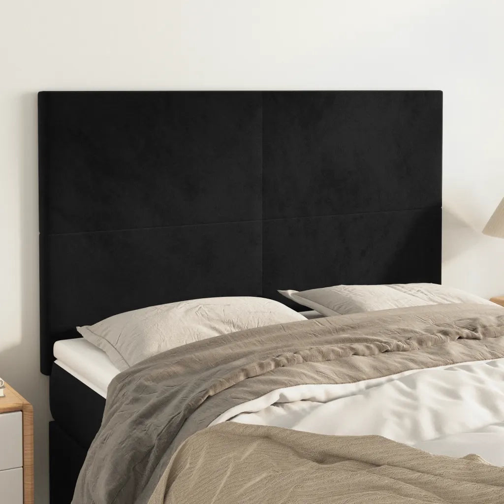 Testiere 4 pz Nere 72x5x78/88 cm in Velluto cod mxl 72022