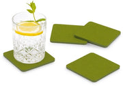 Sottopanchine di veltro quadrato con imballaggio a 8 (colore selezionabile) verde - sottopanchine di veltro per tavolo e bar come sottopanchine per bicchieri e bicchieri rettangolari quadrati