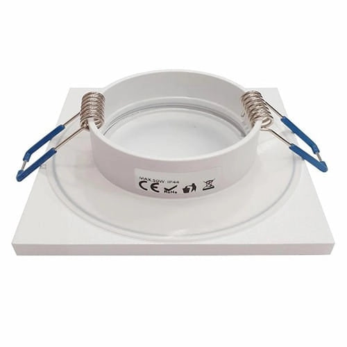 Faretto incasso quadrato bianco GU10 40W IP44 Eko-Light
