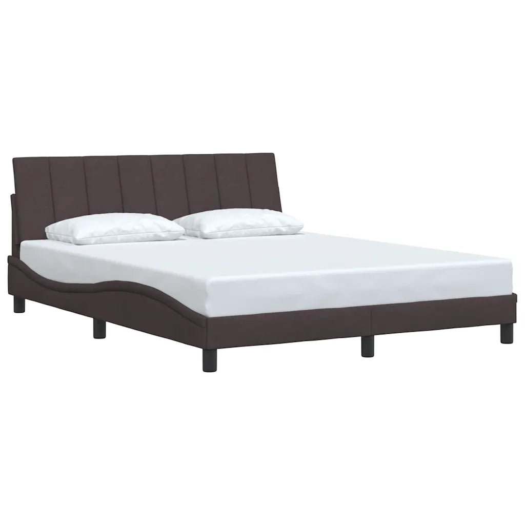 vidaXL Giroletto senza Materasso Marrone Scuro 160x200 cm Tessuto