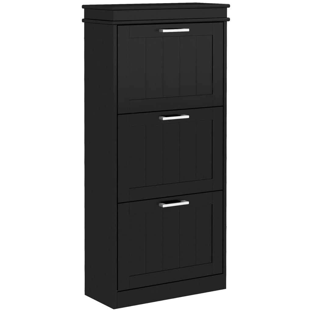 Scarpiera 3 ante con ripiani regolabili ¨C zephmum ¨C nero 54x24x117,5 cm