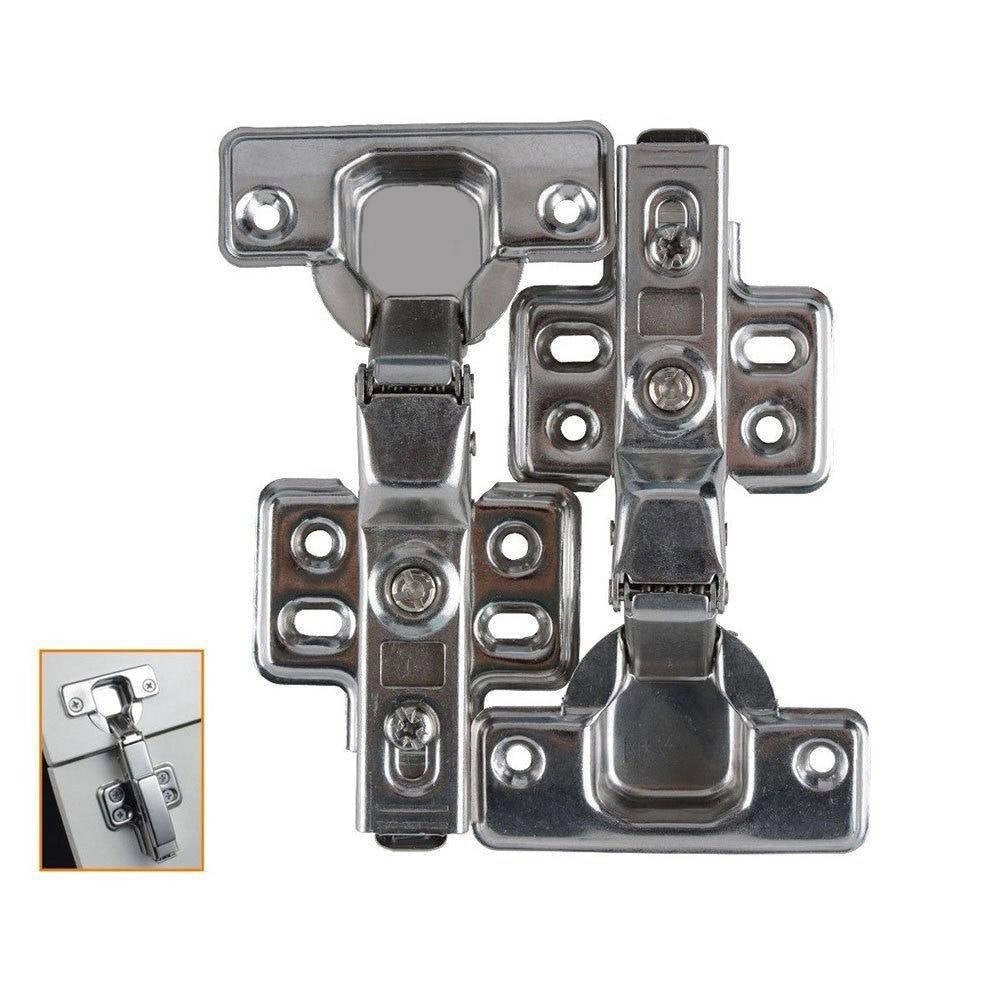 Trade Shop - 2 Cerniere Ante Battenti Collo Alto 17mm A Scatto Chiusura Ammortizzata 95° 91193 -