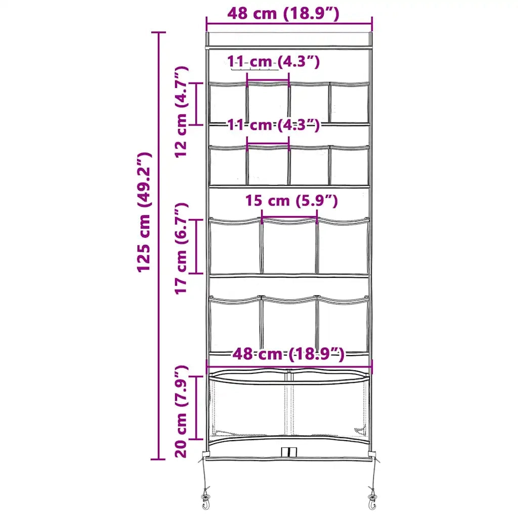 vidaXL Borsa per Stoccaggio con archiviazione 125 x 48 cm Oxford