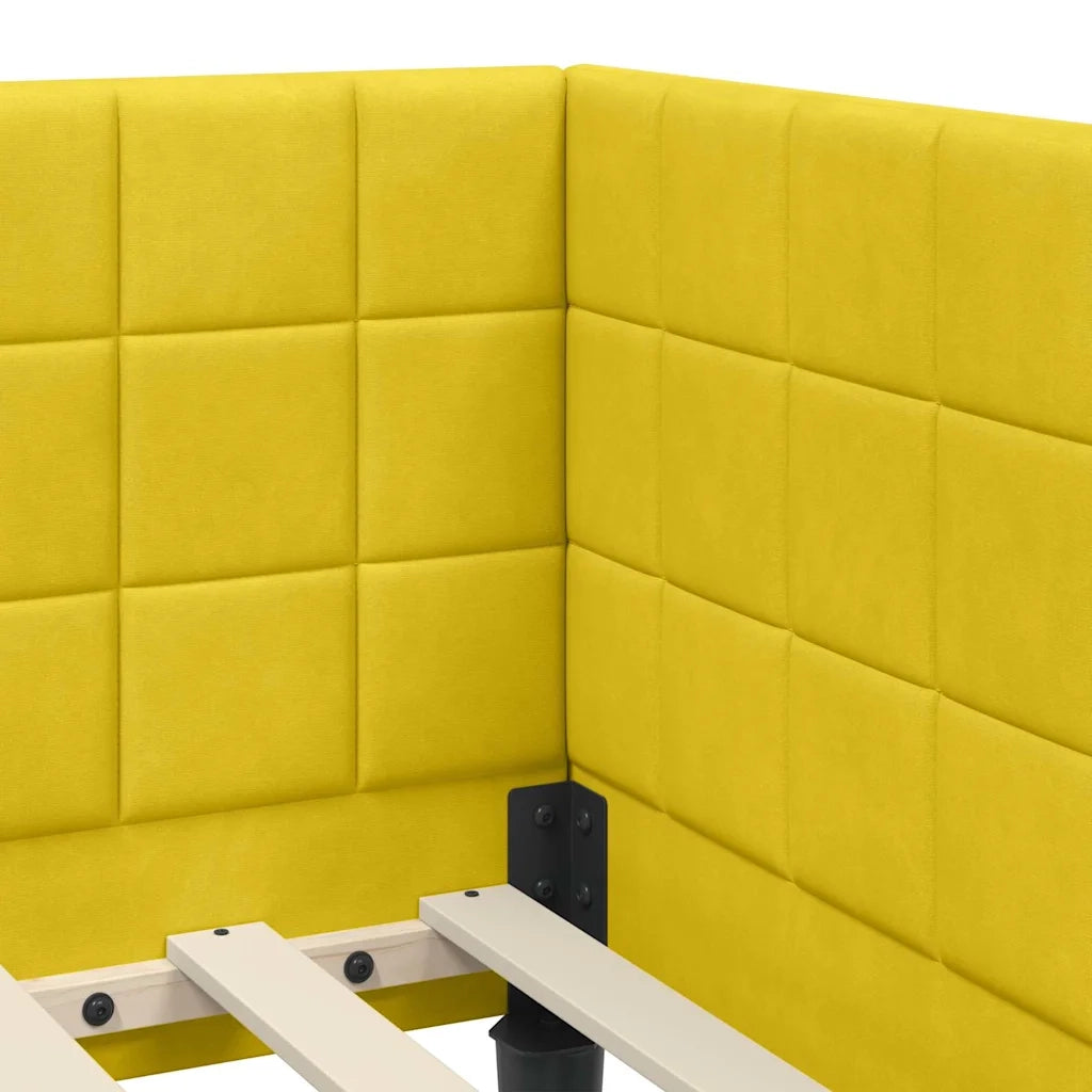 vidaXL Cornice del letto ad angolo Giallo 80 x 200 cm Velluto