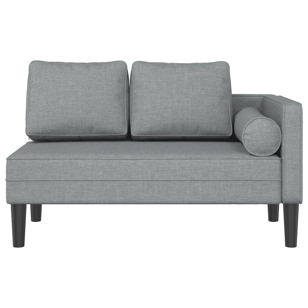 Chaise Longue con Cuscini Grigio Chiaro in Tessuto CFW2691580