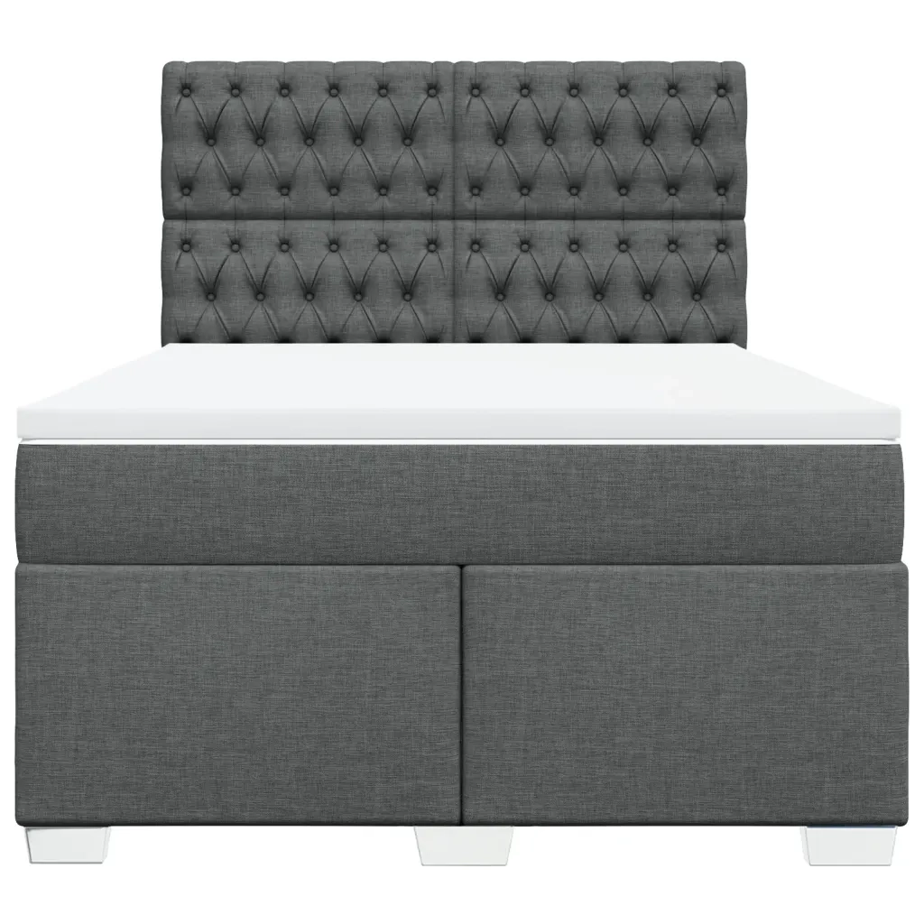 Giroletto a Molle con Materasso Grigio Scuro 160x200 cm Tessuto 3290547