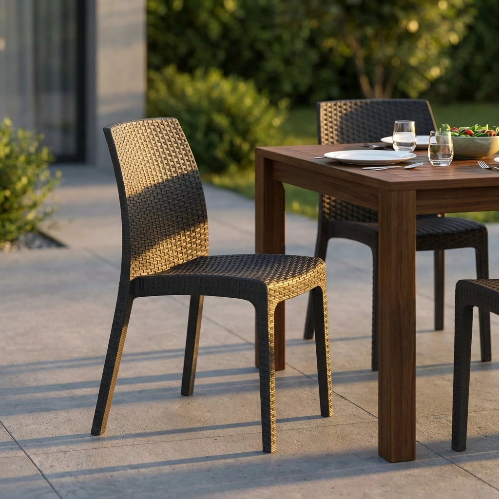 Sedia da Giardino Impilabile in Wicker cm 47x59x86 - VIRGINIA
