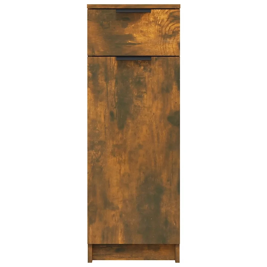 Armadietto Bagno Rovere Fumo 32x34x90 cm in Legno Multistrato 817057