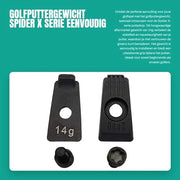 Puttergewicht 14g - Compatibile con Spider X-serie - Alta qualità - Facile da installare - 1 coppia di pesi - Dimensioni 5,9"x7,84"x3,15 - Peso per il golf