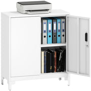 Scrivania con cassettiera e ante ¨C zephmum ¨C bianco 80x35x91 cm