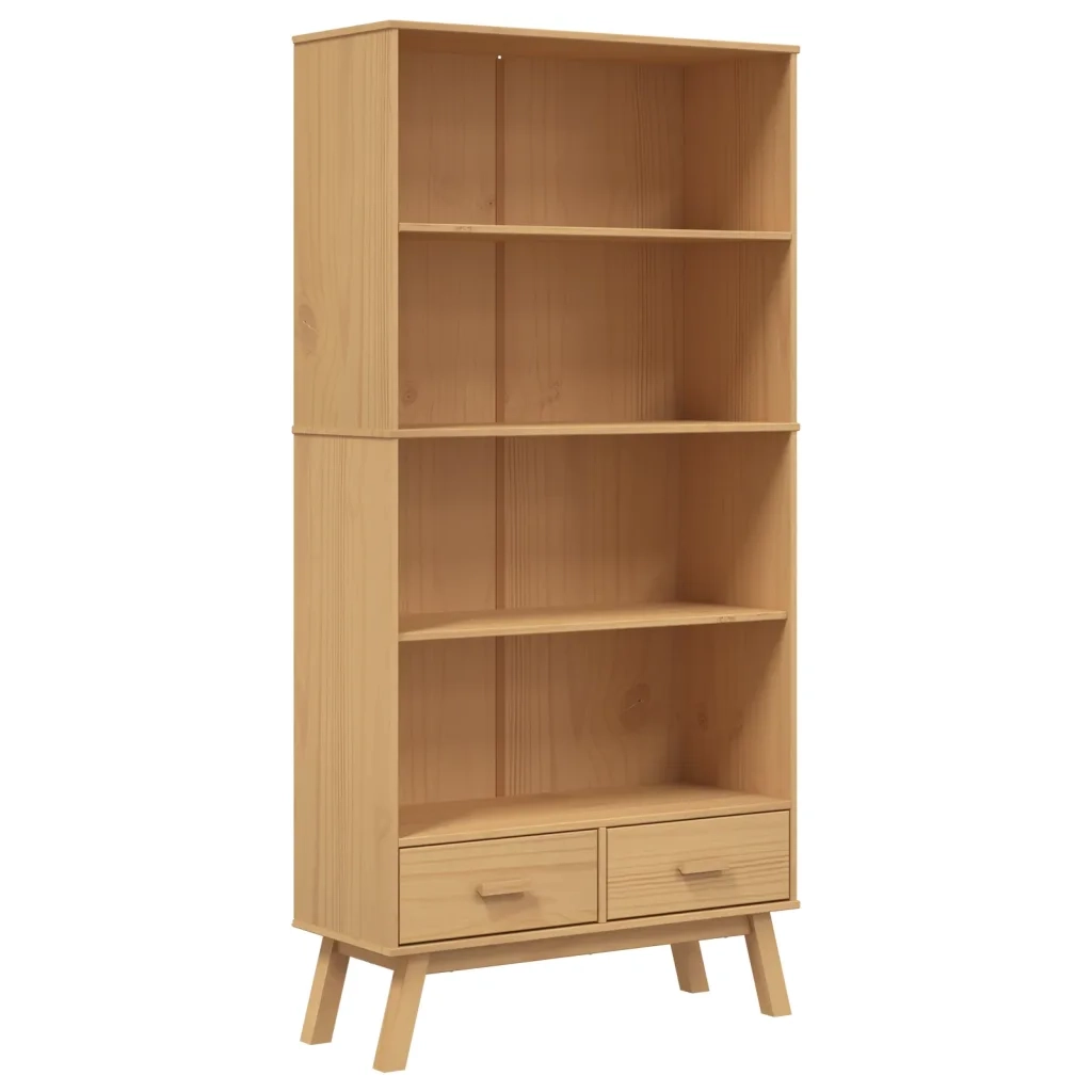 Libreria 4 Ripiani OLDEN Marrone in Legno Massello di Pinocod mxl 89711