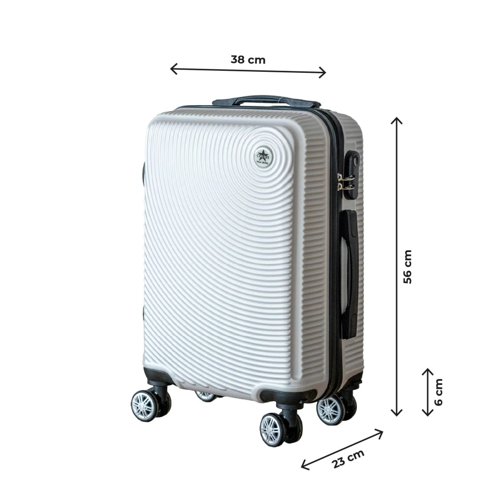 COVERI Trolley Bagaglio Mano Rigido 38x56x23 Piccolo Ultraleggero Valigia In Abs Con 4 Ruote Removibili Manico Chiusura Di Sicurezza Per Compagnie Low Cost Economy Zaino Da Viaggio Maiami-Argento