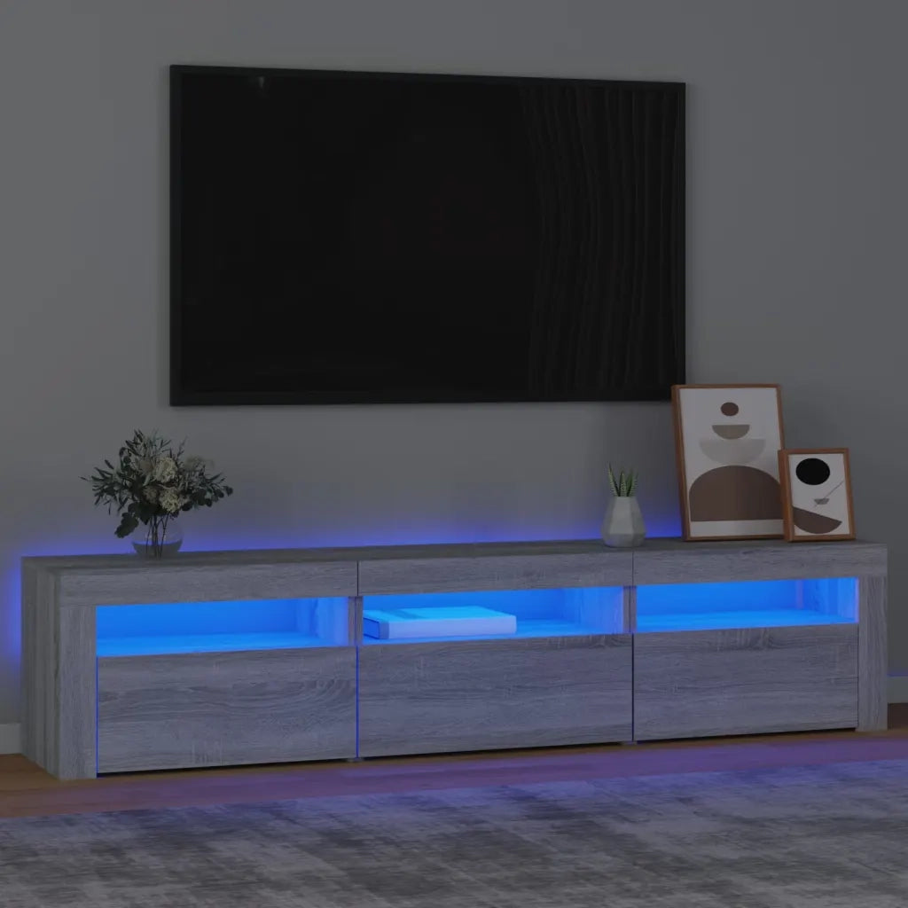 Mobile TV | Armadietto TV | Mobile Porta TV con Luci LED Grigio Sonoma 180x35x40 cm