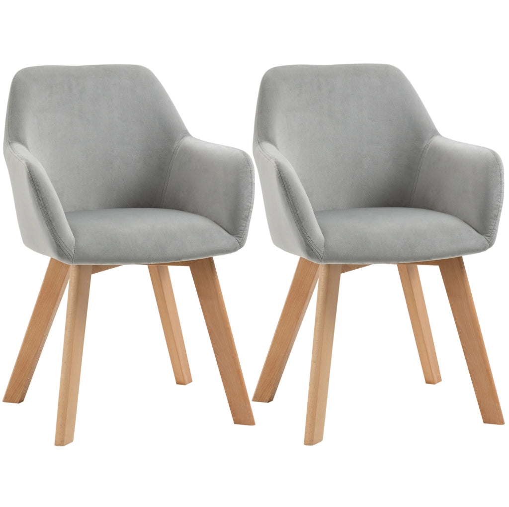 Set di 2 sedie grigie 54x57x80 cm con braccioli