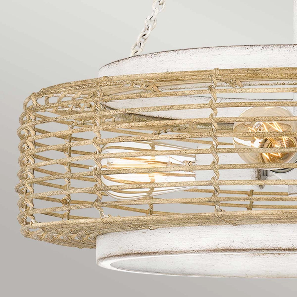 Lampada a sospensione Waylon Quoizel Ø50 bianco/beige 4xE27