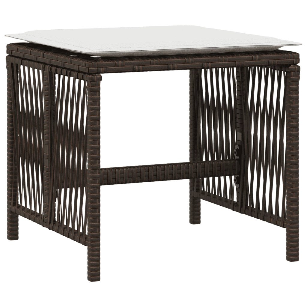 Set da Pranzo da Giardino 13pz con Cuscini Marrone Polyrattan 3211521
