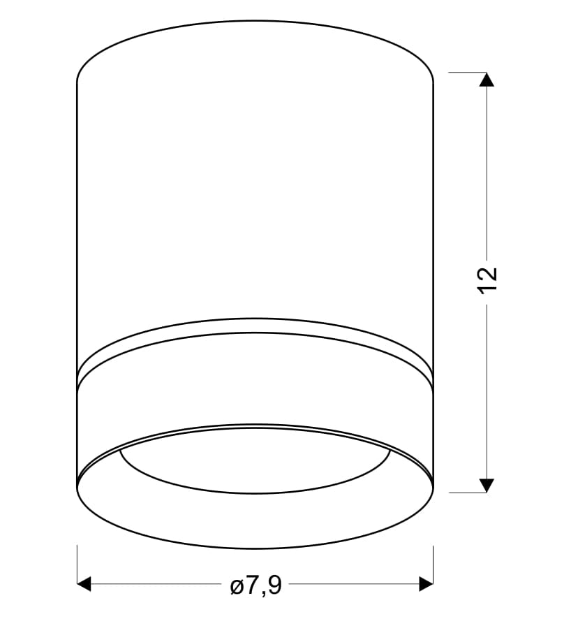 Spot soffitto Candellux TUBA nero alluminio 1xGU10 15W
