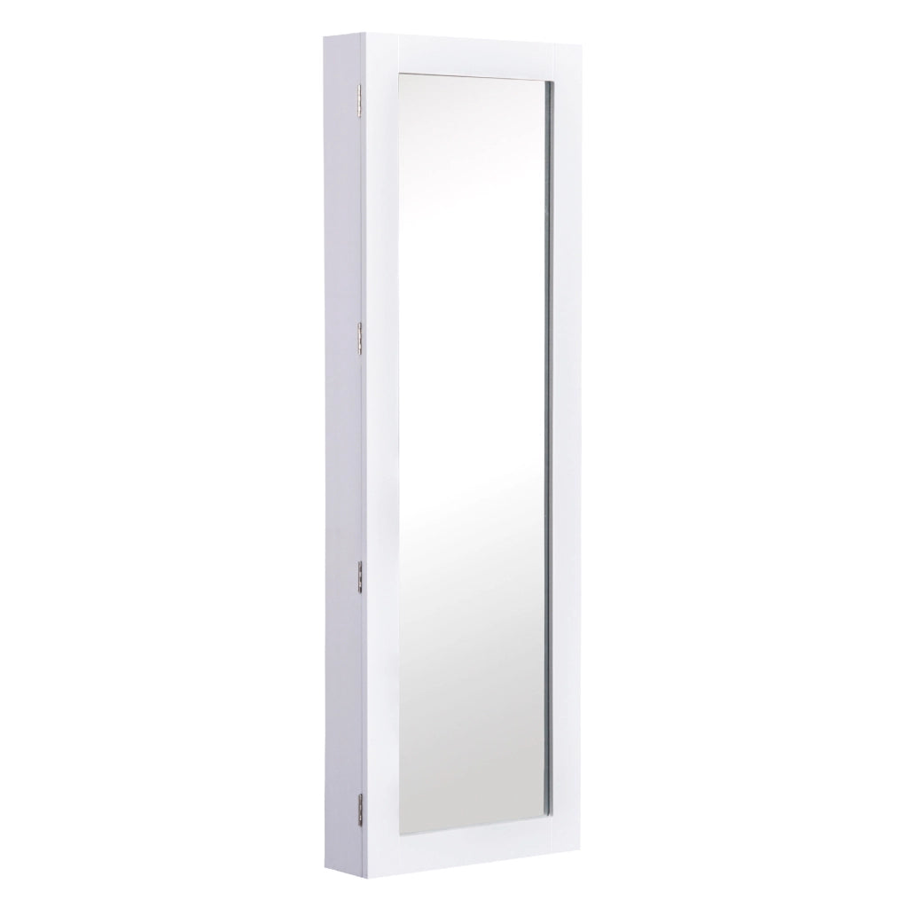 Specchiera Portagioie da Parete ¨C Xylo ¨C Bianco 37x9.5x112 cm