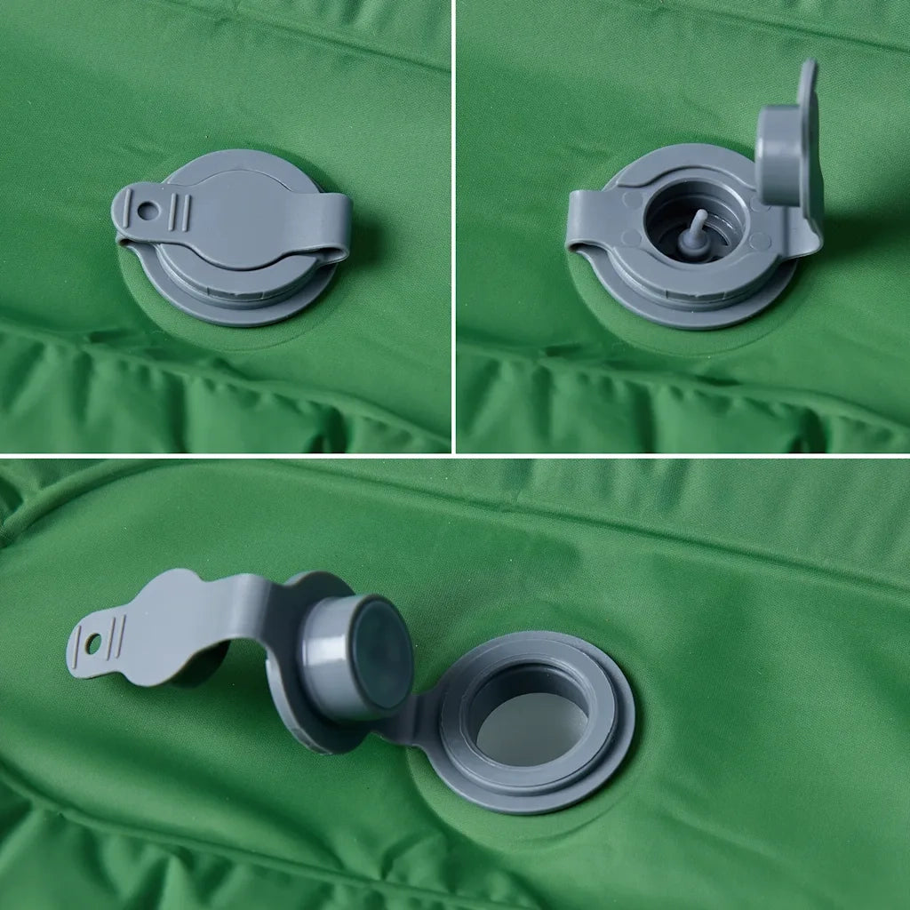 Materasso Campeggio Autogonfiabile con Cuscini 1 Persona Verde 4007121