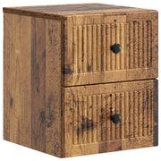 Mobiletto da notte a muro Legno antico 33 x 34,5 x 40 cm