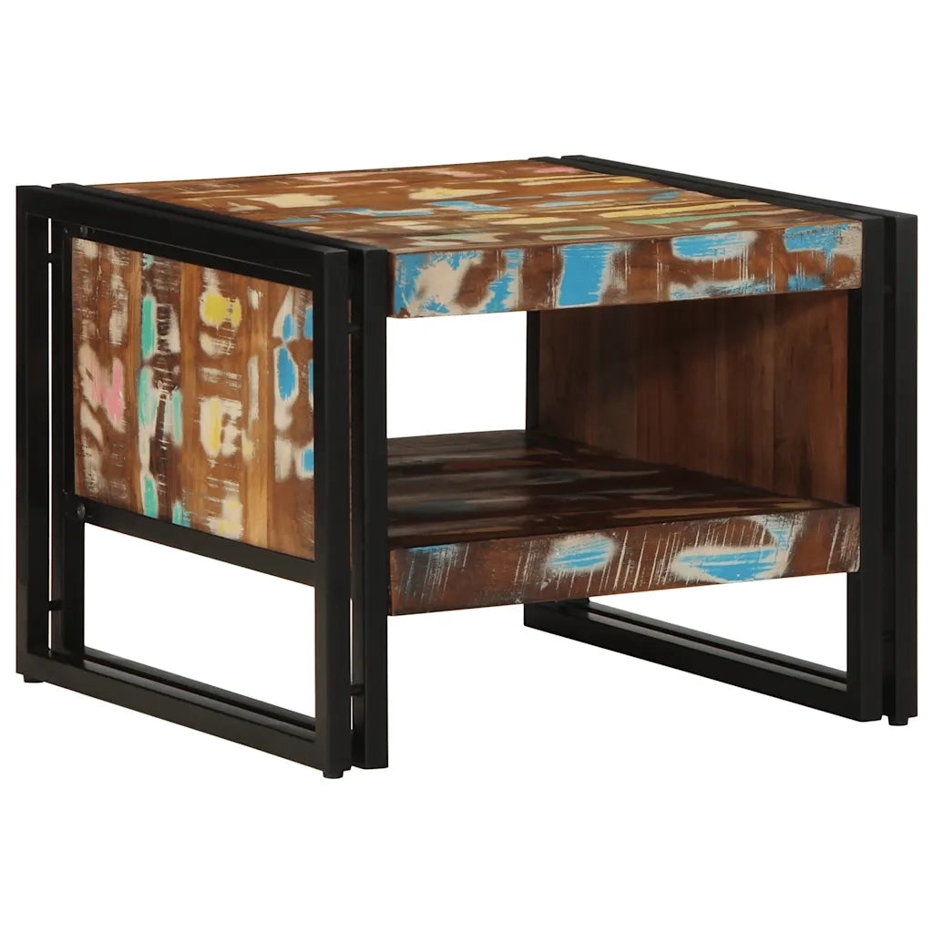 vidaXL Tavolino Salotto Multicolore 50x50x38cm Legno Massello Recupero
