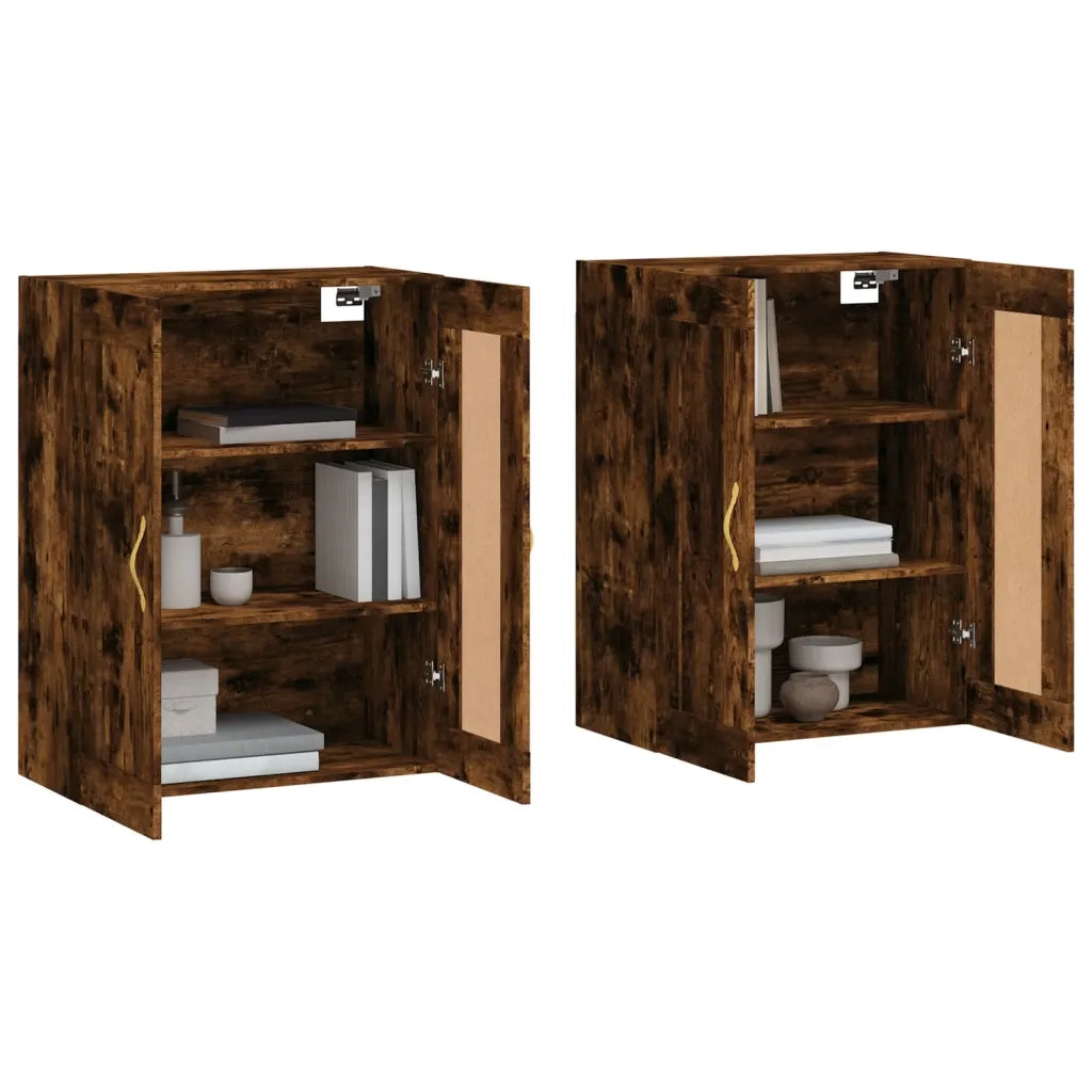 Armadietti a Parete 2 pz Rovere Fumo in Legno Multistrato CFW7412587