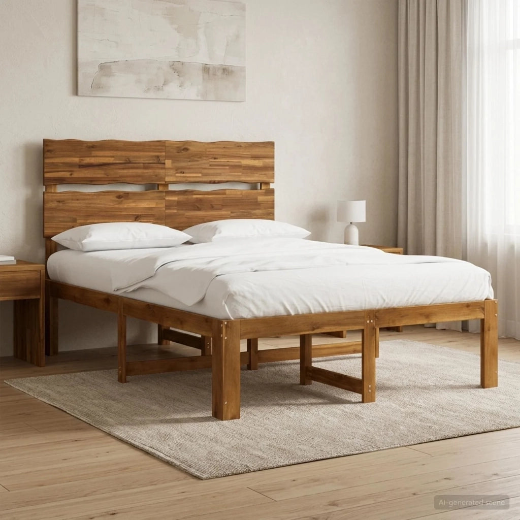 Letto matrimoniale con testiera ROSTOCK Naturale 137 x 190 cm 3405510