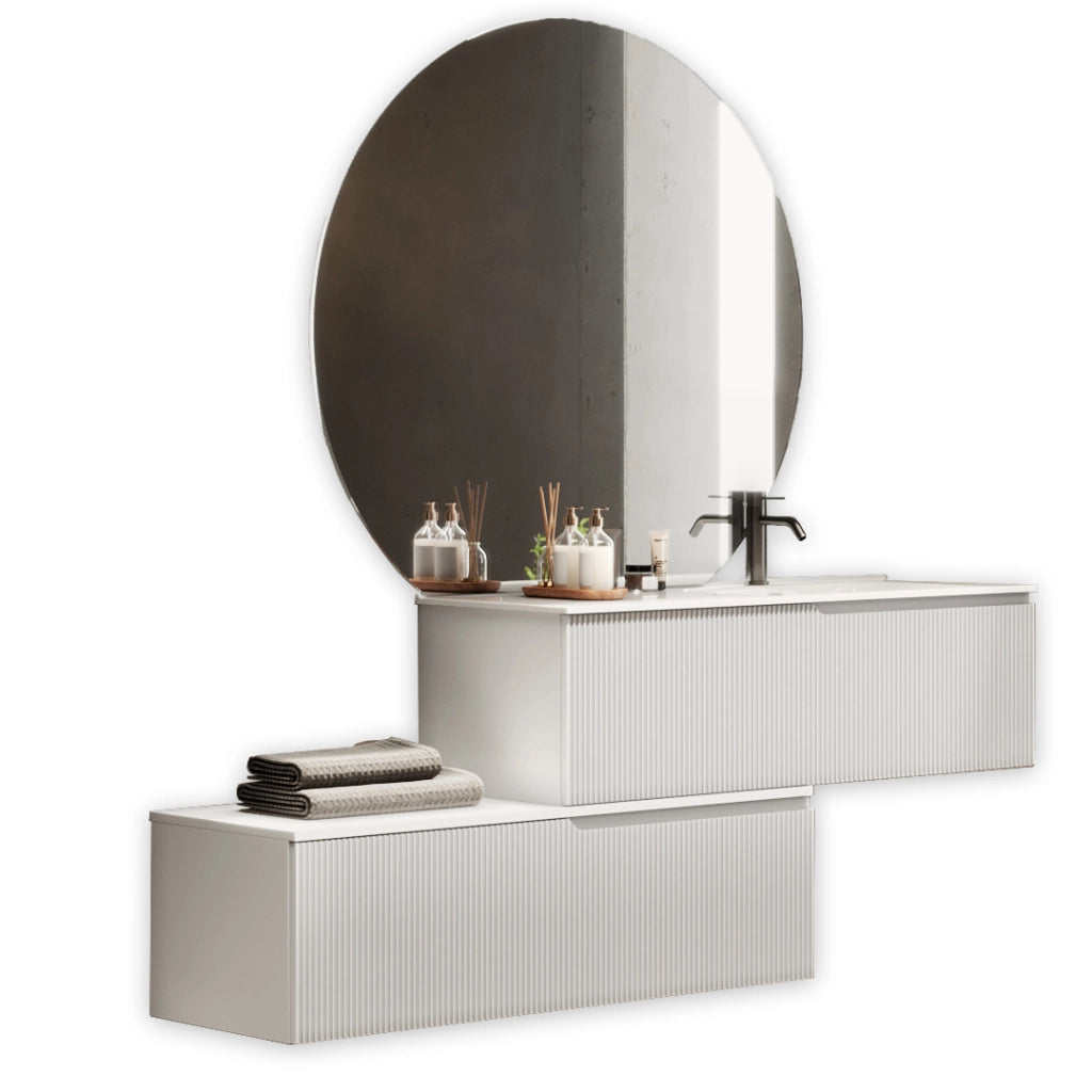 Composizione vasca DX 4 pezzi VENERE bianco opaco