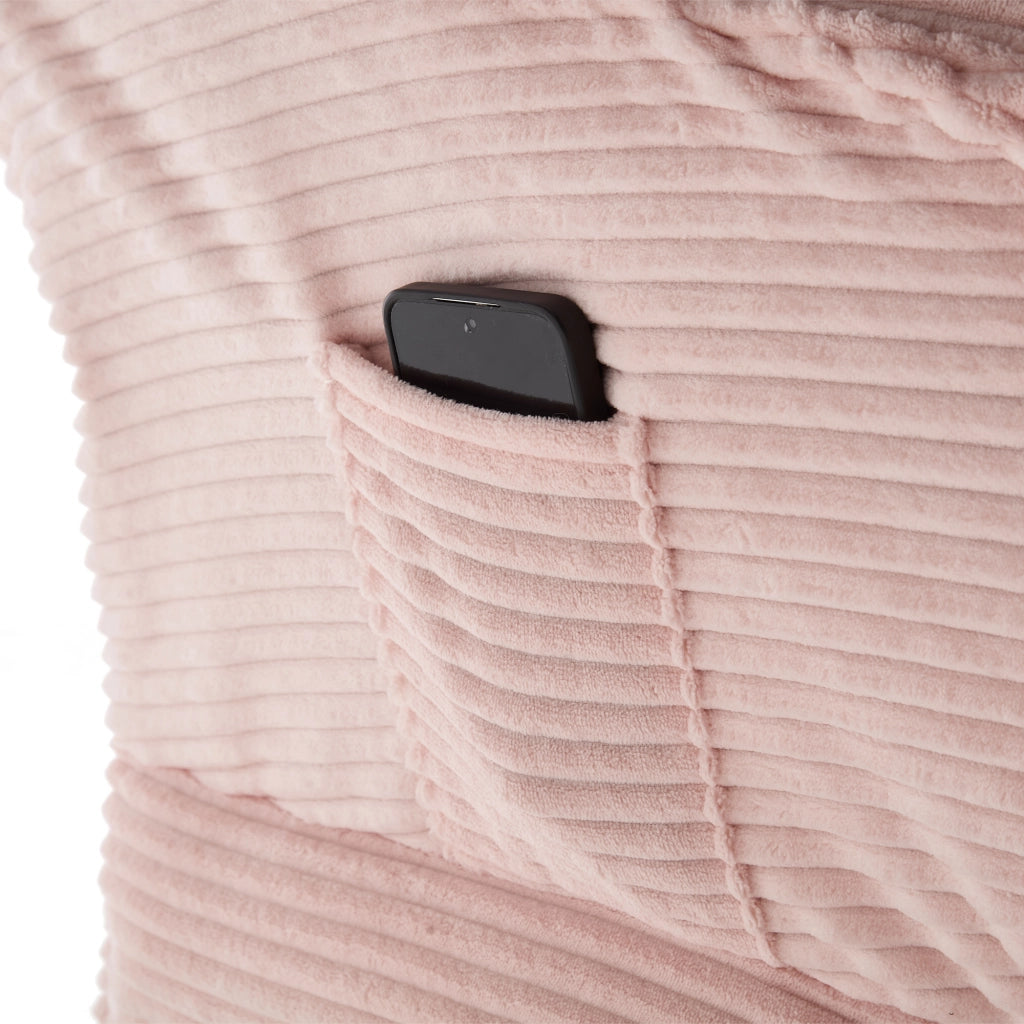 POLTRONA con poggiapiedi 70x64x95 cm in acciaio rosa