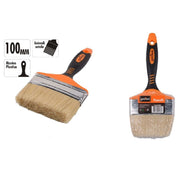 Trade Shop - Pennello Piatto 4" 100mm Setole Morbide Pittura Vernice Manico Antiscivolo 90280 -