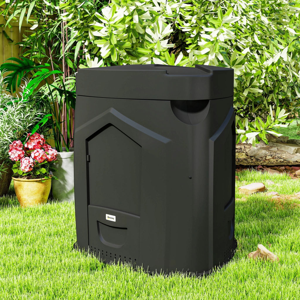 Compostatore Giardino 240L ¨C Zephmum ¨C Nero Polypropilene 78x75x78 cm