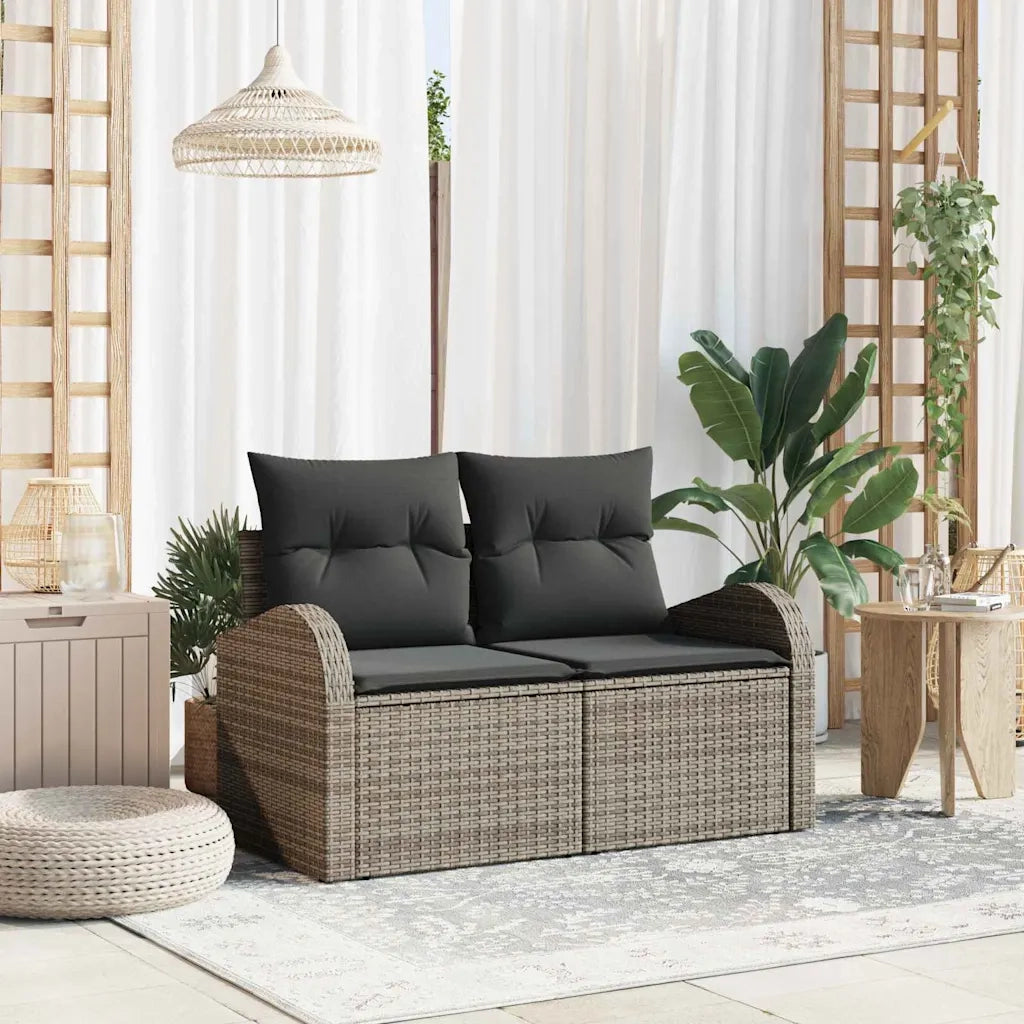 Divano da giardino Grigio 124 x 62 x 69cm polyrattan 42006744