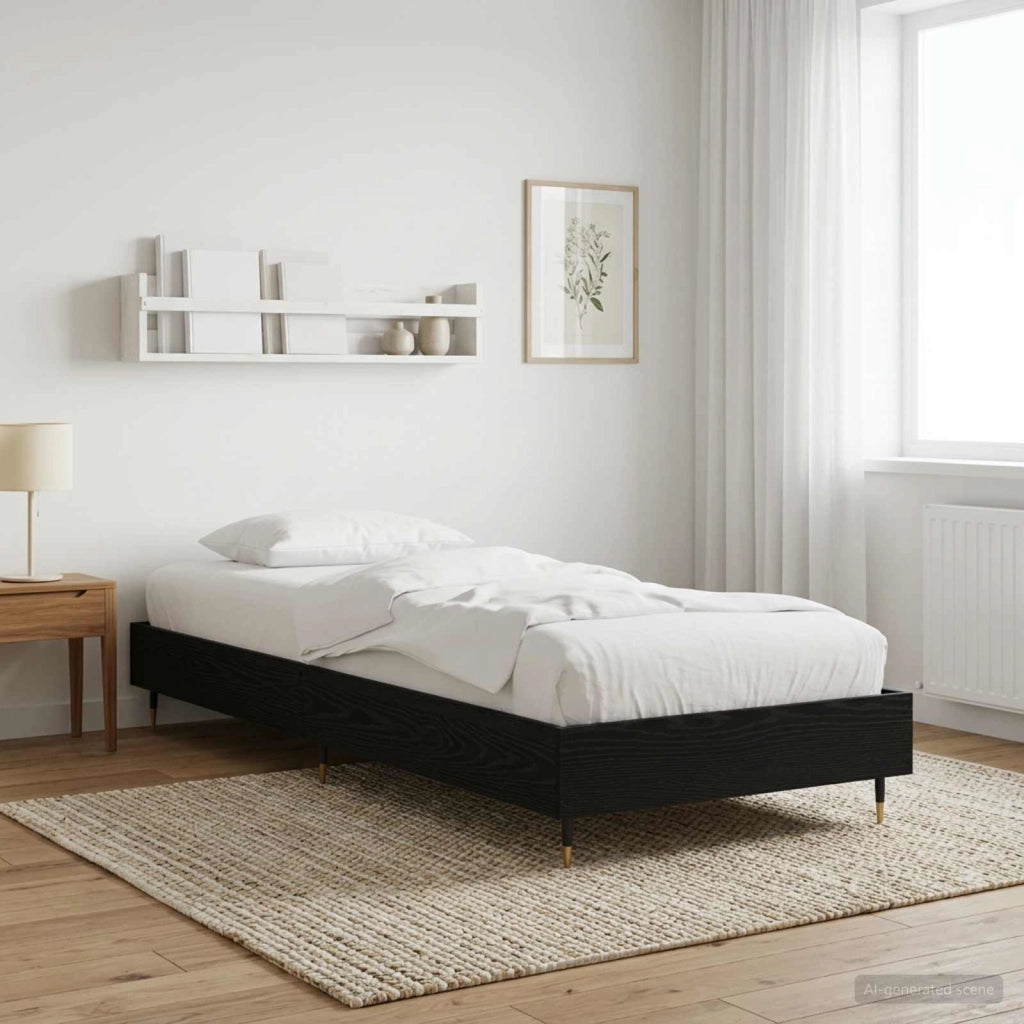 Struttura del letto Rovere Nero 80 x 200 cm 8009055