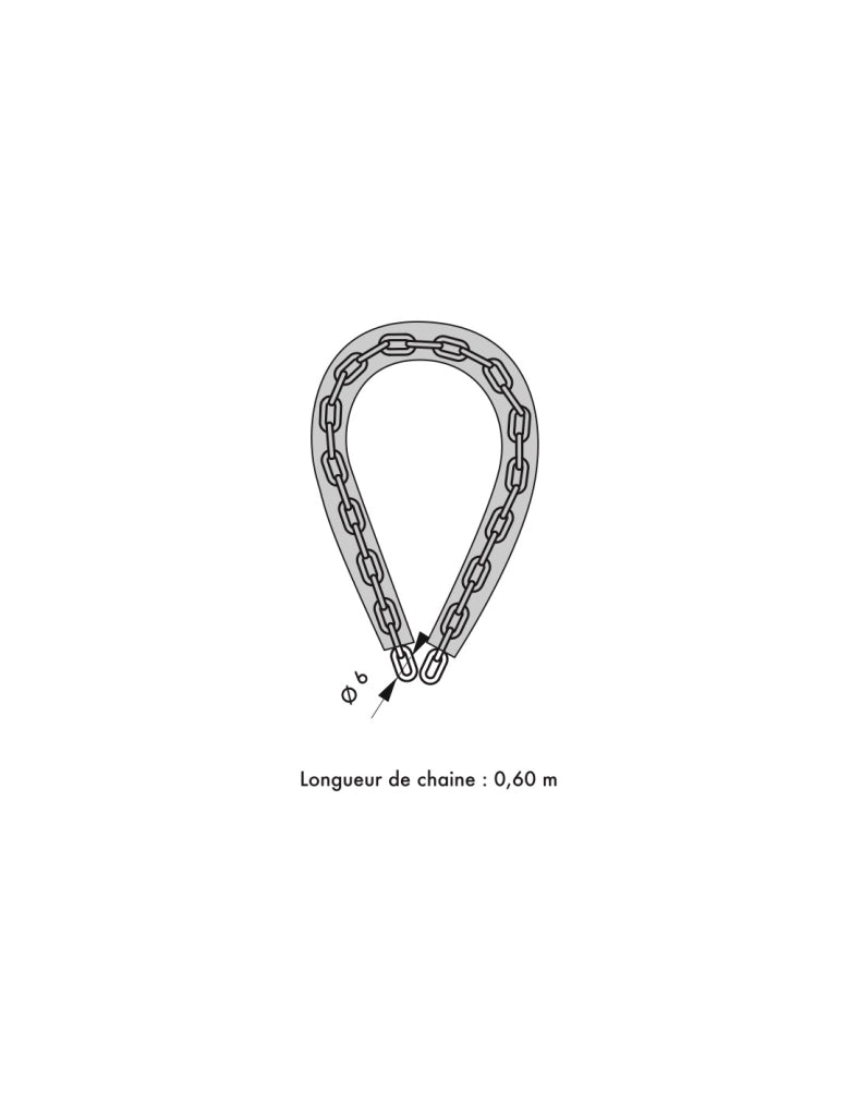 Catena d'acciaio cementato 10mm rivestita in nylon Loops, bici, moto, grate, cancelli, 1.2m, nero - THIRARD