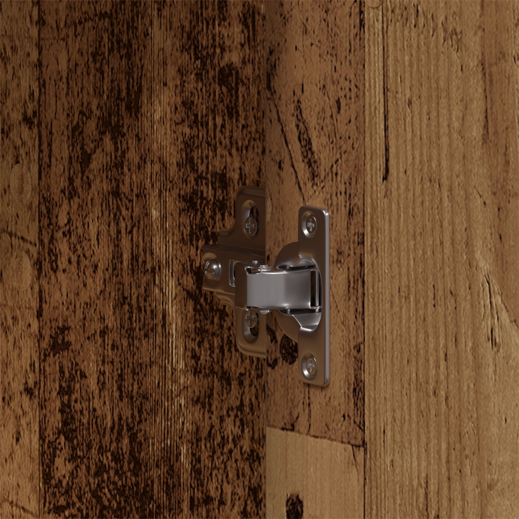 Set di Mobile Bagno 3 Pezzi in Legno Invecchiato