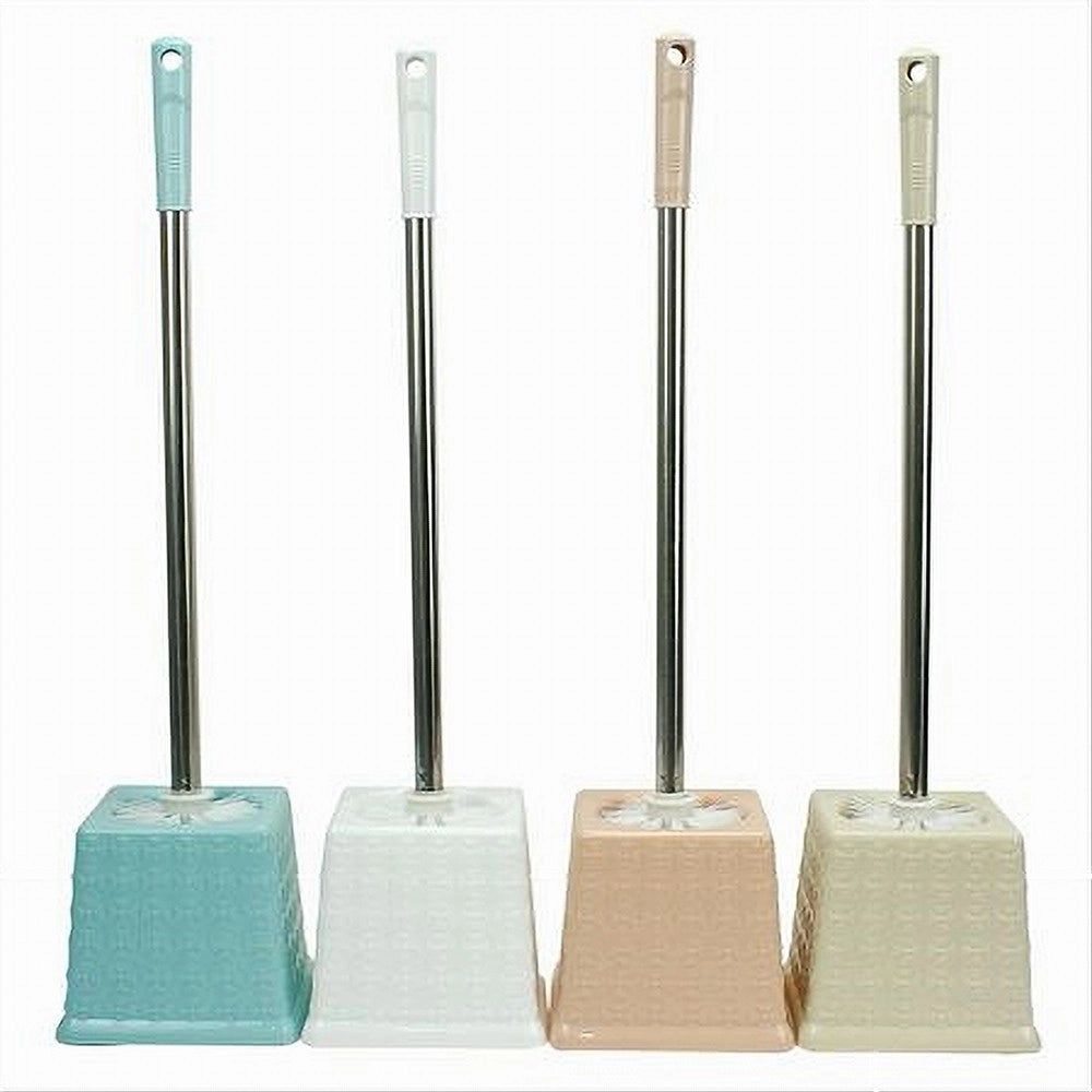 Trade Shop - Portascopino Quadrato Colorato Lavorato Per Bagno Wc Toilette Con Scopino 79467 -