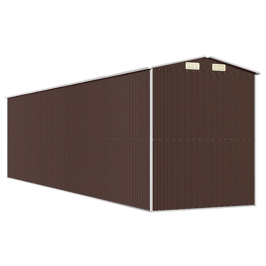 Capanno da Giardino Marrone Scuro 192x772x223cm Acciaio Zincato 3147467