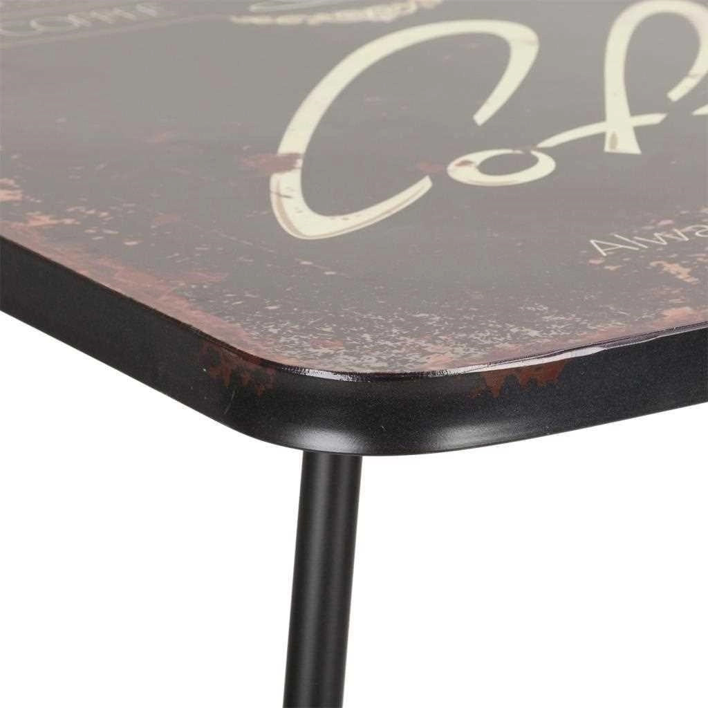 Tavolo quadrato in metallo nero 60x60x77h